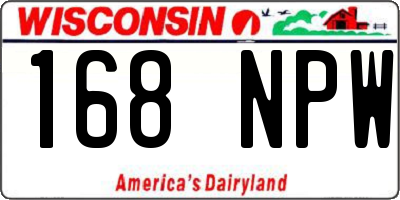 WI license plate 168NPW