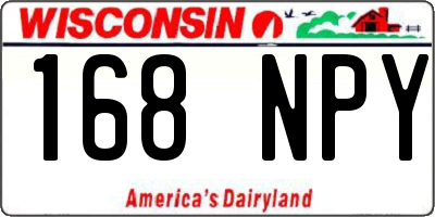 WI license plate 168NPY