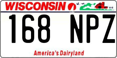 WI license plate 168NPZ