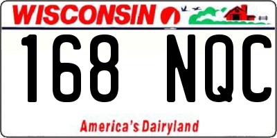 WI license plate 168NQC