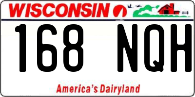 WI license plate 168NQH