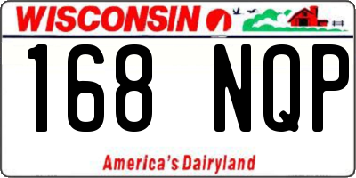 WI license plate 168NQP