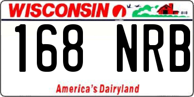 WI license plate 168NRB