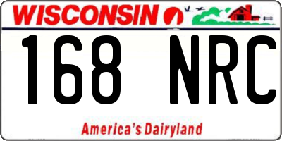 WI license plate 168NRC
