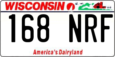 WI license plate 168NRF