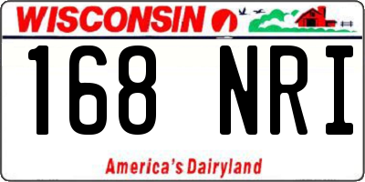 WI license plate 168NRI