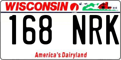 WI license plate 168NRK