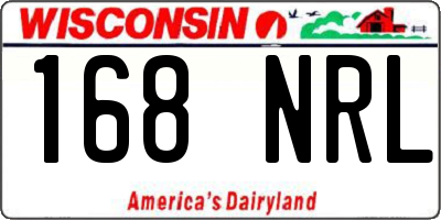 WI license plate 168NRL