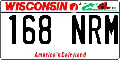 WI license plate 168NRM