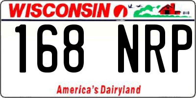 WI license plate 168NRP