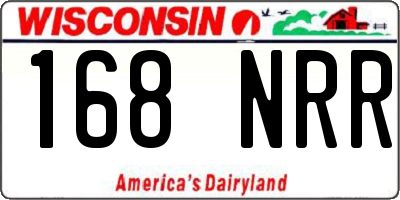 WI license plate 168NRR
