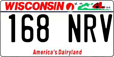 WI license plate 168NRV