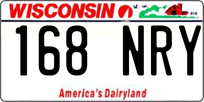 WI license plate 168NRY