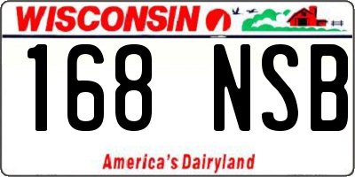 WI license plate 168NSB