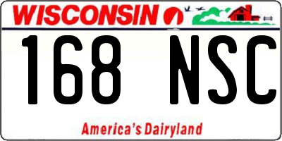 WI license plate 168NSC