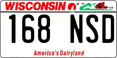 WI license plate 168NSD
