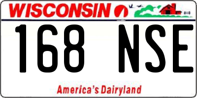 WI license plate 168NSE