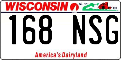WI license plate 168NSG