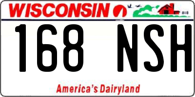 WI license plate 168NSH