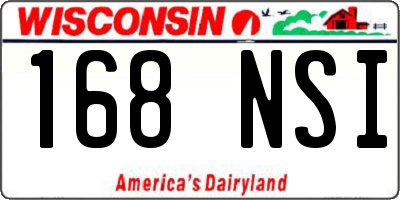 WI license plate 168NSI