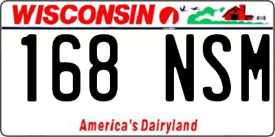 WI license plate 168NSM