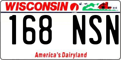 WI license plate 168NSN