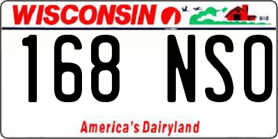 WI license plate 168NSO