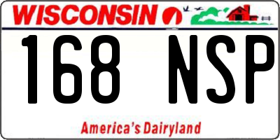 WI license plate 168NSP