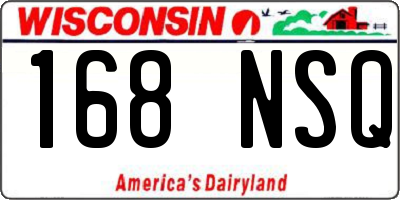 WI license plate 168NSQ