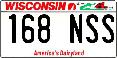 WI license plate 168NSS