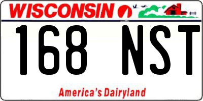 WI license plate 168NST