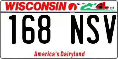 WI license plate 168NSV