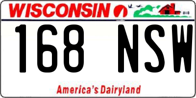 WI license plate 168NSW