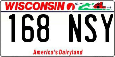 WI license plate 168NSY