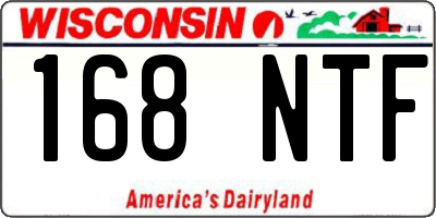 WI license plate 168NTF