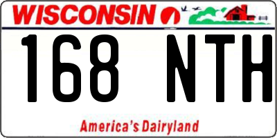 WI license plate 168NTH