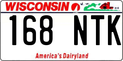 WI license plate 168NTK
