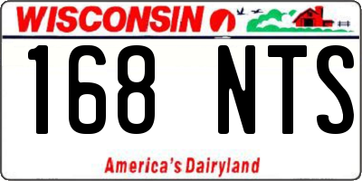 WI license plate 168NTS