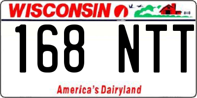 WI license plate 168NTT