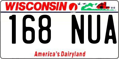 WI license plate 168NUA