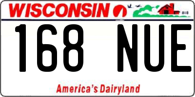 WI license plate 168NUE