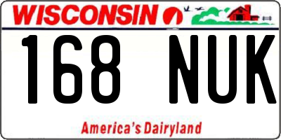 WI license plate 168NUK
