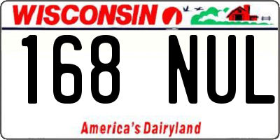 WI license plate 168NUL