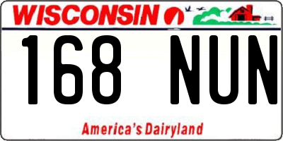 WI license plate 168NUN