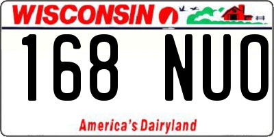 WI license plate 168NUO