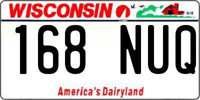 WI license plate 168NUQ