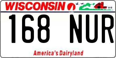 WI license plate 168NUR