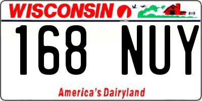 WI license plate 168NUY