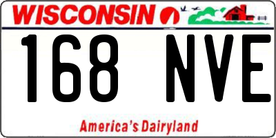 WI license plate 168NVE
