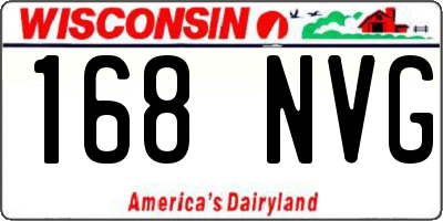 WI license plate 168NVG